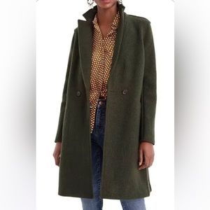 J. Crew Italian boiled wool coat, beautiful moss green